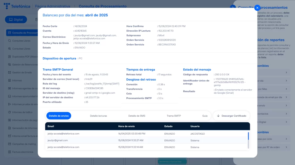 balanceo por dia del mes